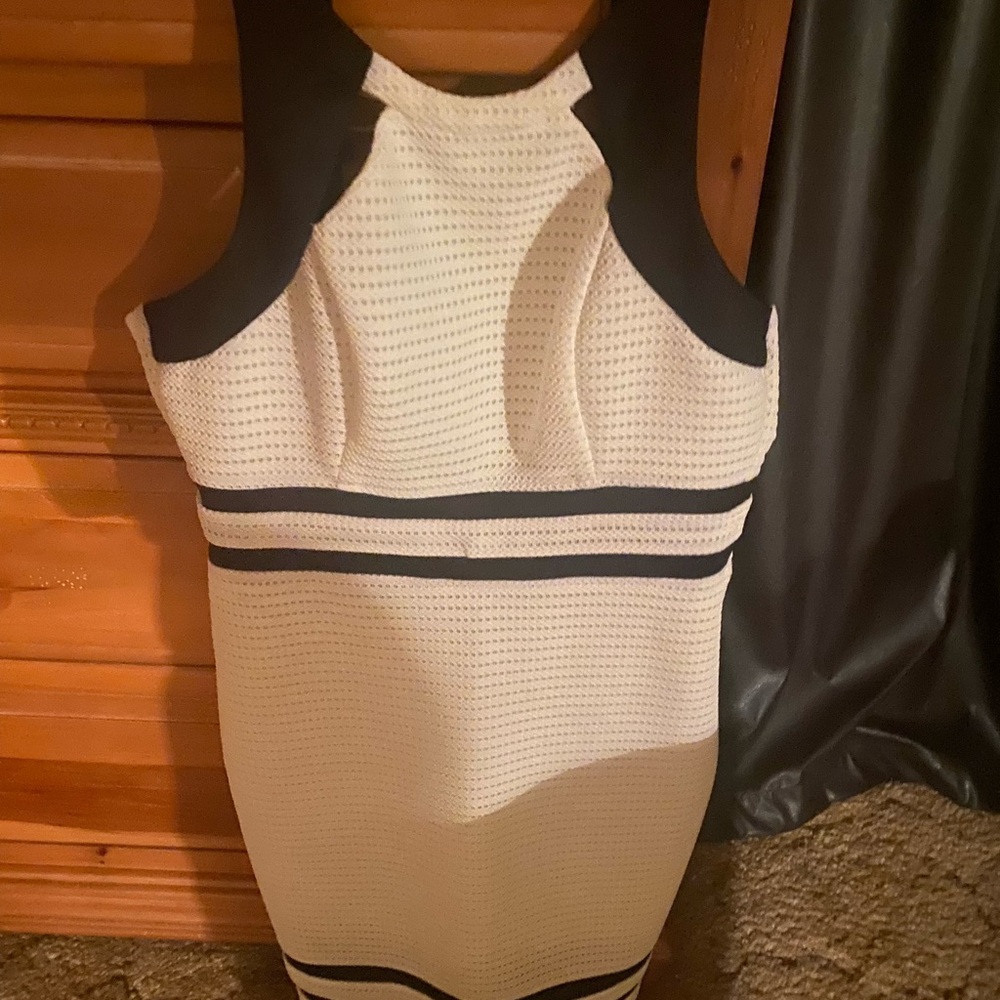 Guess Cream Dress with Black Contrast Panels